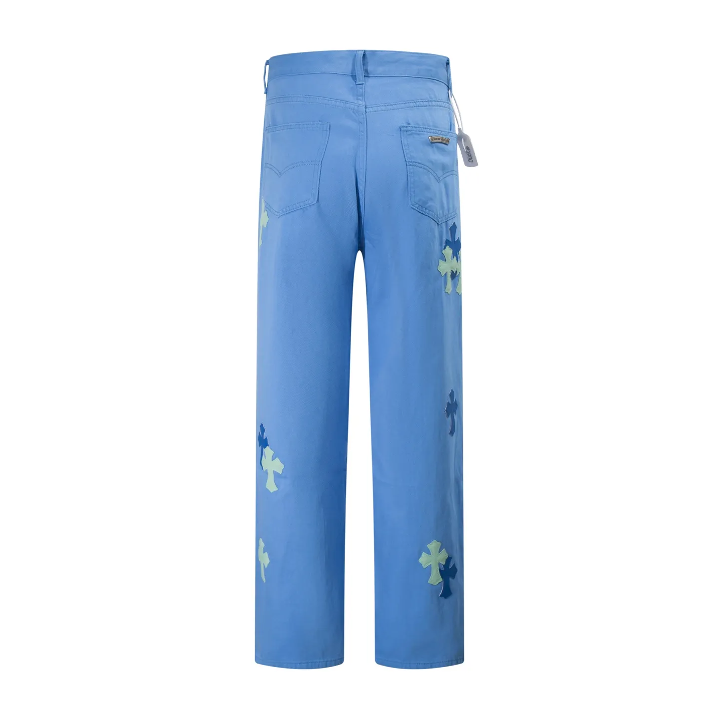 P280 Style number: H912 Chrome hearts CH co-branded Drak Miami light pink jeans exude uninhibited personality and unique charm. Every wear and tear is carefully designed to present a unique artistic feel. Made of imported denim fabric, which has undergone heavy industrial washing and destruction treatment, the trousers show a super cool effect on the upper body, allowing you to dominate the fashion stage.  This is more than just a pair of jeans, it is an expression of attitude. With its unique design concept and ultimate pursuit of details, Croxin breaks traditional boundaries and defines the jeans trend in the new era. The trousers are made of double-layer woven fabric with customized hardware. Special Italian cowhide is printed and cut. Custom-made sheepskin three-layer thick-line leather. The whole body is spliced ​​in heavy water washing. Craftsmen hand-splash ink. You can see the details. Three-dimensional cutting version. Loose and comfortable, not flattering to the body. Makes taller and slimmer. Seiko factory. Original quality control. Same style for men and women. Can be matched with couples. Versatile recommendation. Must-have jeans for all seasons. Color: ice blue. Size: 28-30-32-34.